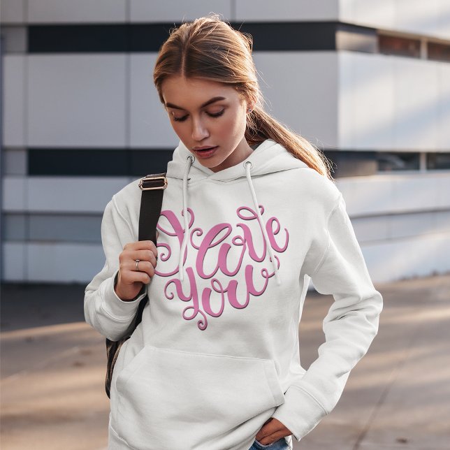 Pink I Love You Hoodie (Creator Uploaded)
