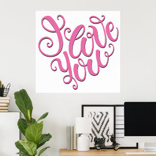 Pink I Love You Poster