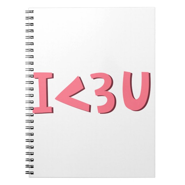 Pink I love you typography design element Notebook (Front)