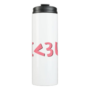 Pink I love you typography design element Thermal Tumbler