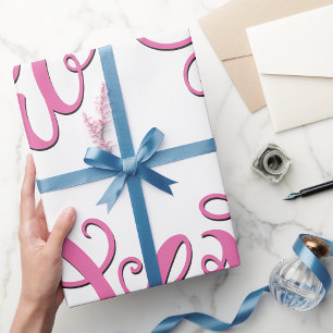 Pink I Love You Wrapping Paper