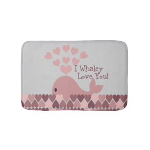 Pink I Whaley Love You! Bath Mat