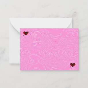 Pink Ice And Hearts Note Cards