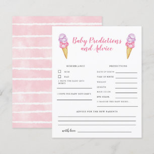 Pink Ice Cream Baby Predictions & Advice Card