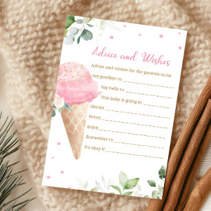 Pink Ice Cream Baby Shower Advice and Wishes Game
