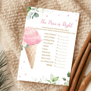 Pink Ice Cream Baby Shower The Price Is Right Game