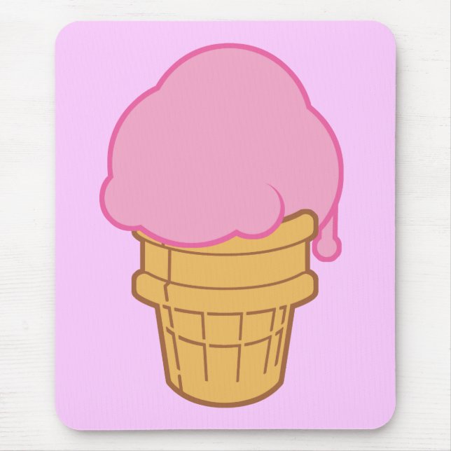 Pink Ice Cream Cone Mouse Mat (Front)
