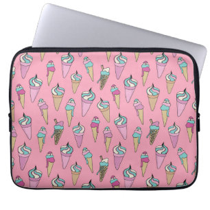 Pink Ice Cream Cone pattern Laptop Sleeve