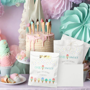 Pink ice cream cone sprinkles 1 is sweet birthday favour bags