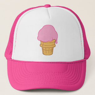 Pink Ice Cream Cone Trucker Hat