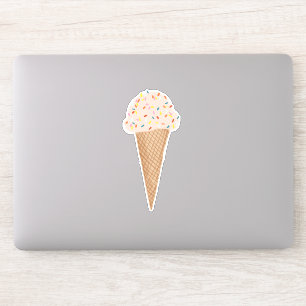 Pink Ice Cream Cone with Sprinkles Illustration
