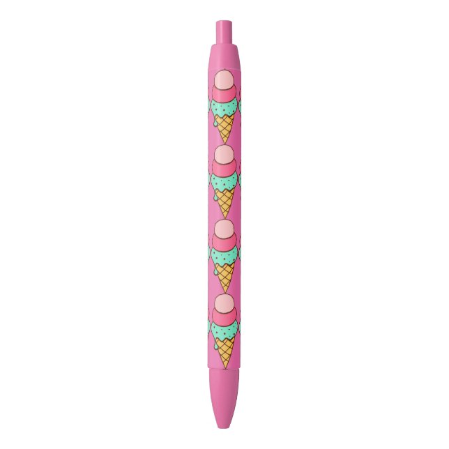 Pink Ice Cream Cones Writing Pens (Front Vertical)