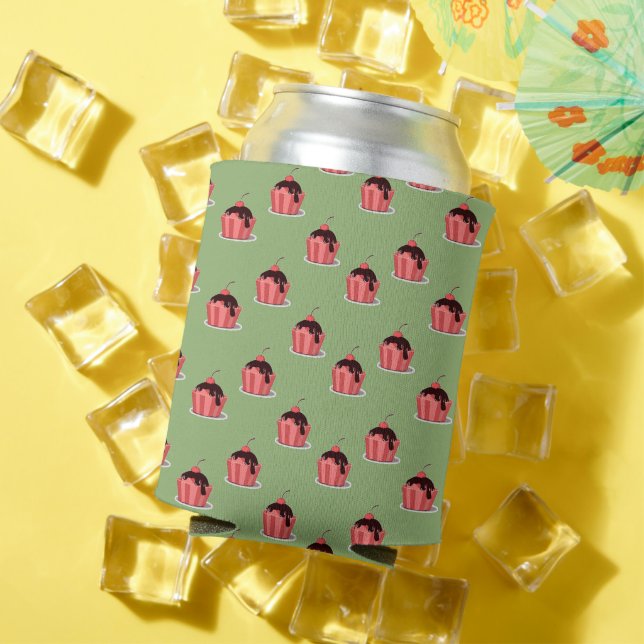 Pink ice cream cups on green can cooler (In Situ Summer)