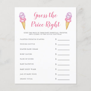 Pink Ice Cream Guess The Price Right Game