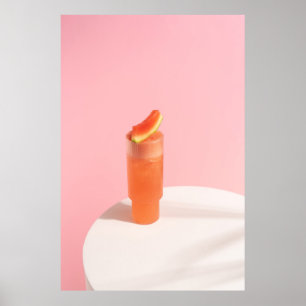 Pink ice cream on cone poster