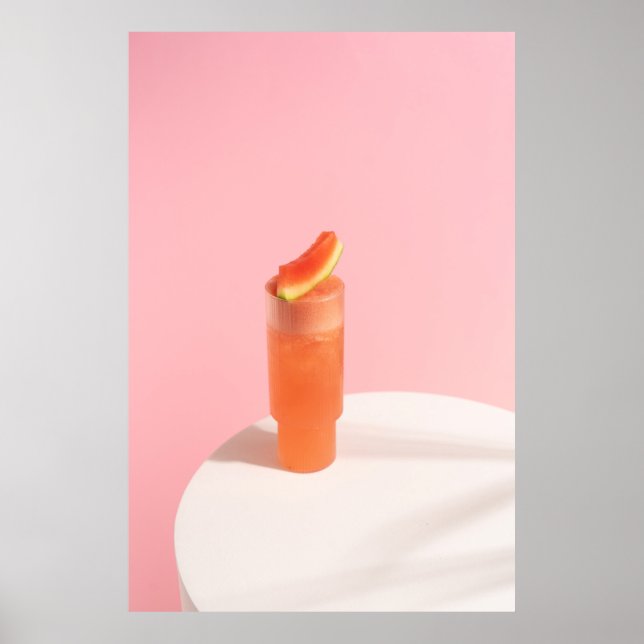Pink ice cream on cone poster (Front)