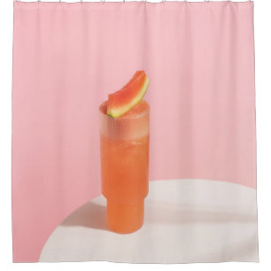 Pink ice cream on cone shower curtain