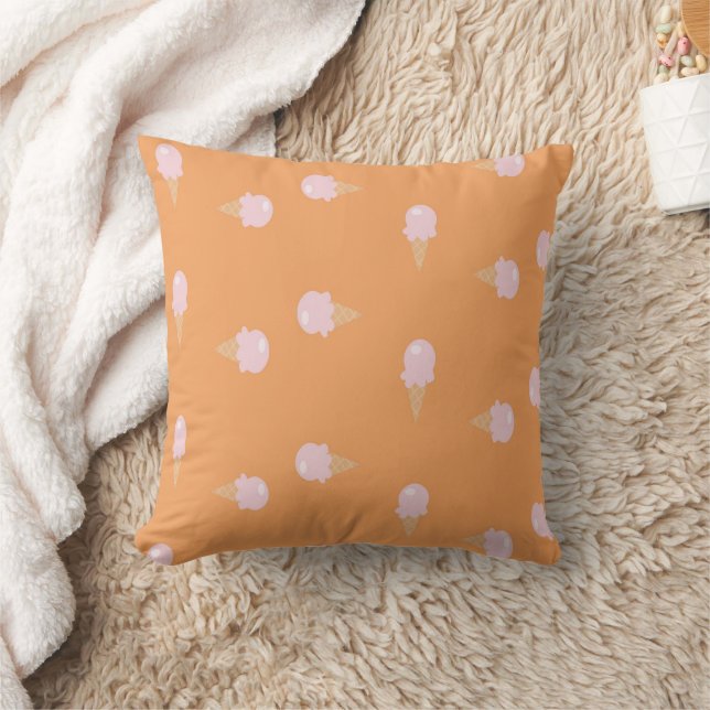 Pink ice cream on orange cushion (Blanket)