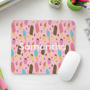 Pink Ice Cream Pattern Custom Mouse Mat