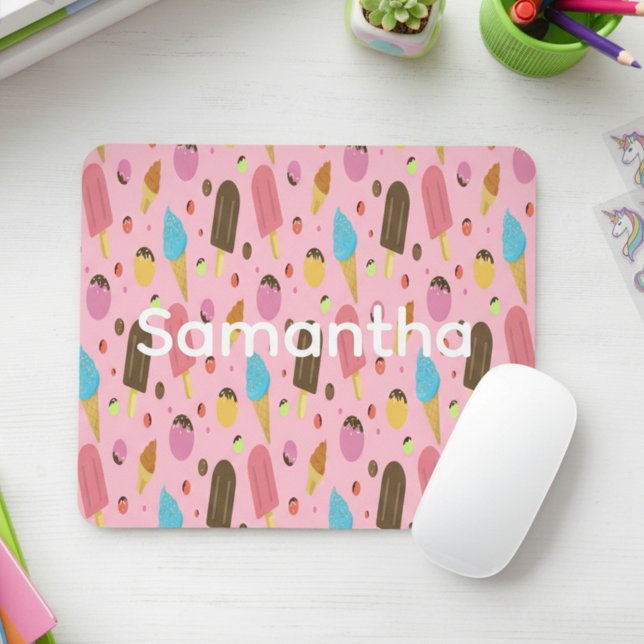 Pink Ice Cream Pattern Custom Mouse Mat (Creator Uploaded)