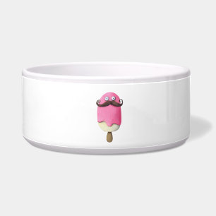 Pink Ice Cream with Moustaches
