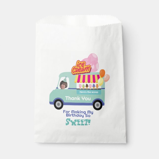 Pink Ice Cream You Scream Birthday Favour Bags (Front)