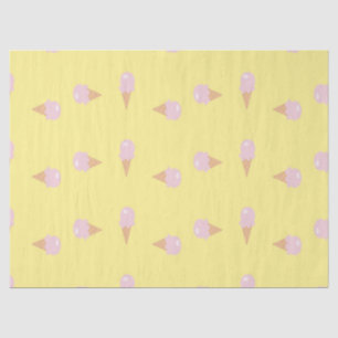 Pink ice creams on yellow tissue paper
