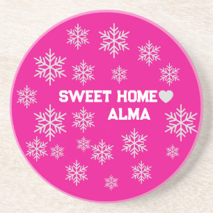 pink ice crystal pillow  coaster