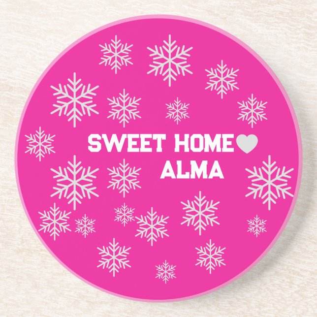 pink ice crystal pillow  coaster (Front)