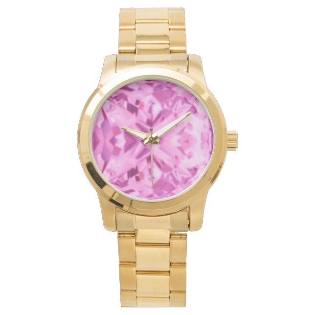 Pink Ice Gold Bracelet Watch (Front)