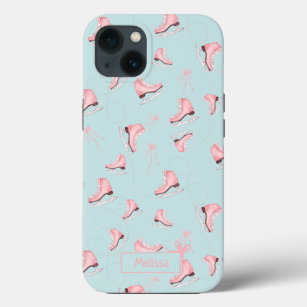 Pink ice skating Christmas illustration pattern Case-Mate iPhone Case