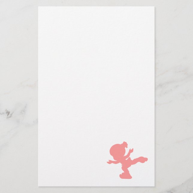 Pink Ice Skating Girl Stationery (Front)