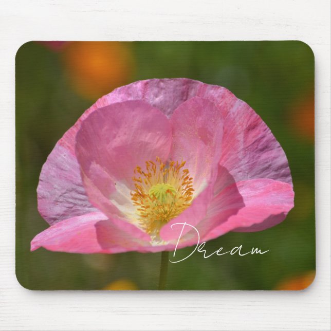 Pink Iceland Poppy (photography taken by me) Mouse Mat (Front)