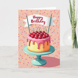 Pink Icing Birthday Card