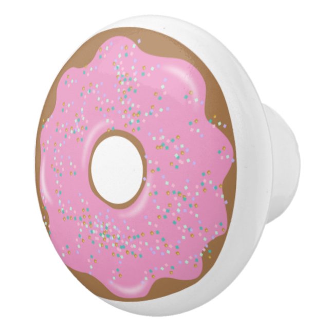 Pink Icing Doughnut Doughnut Cabinet Knob Drawer (Right)