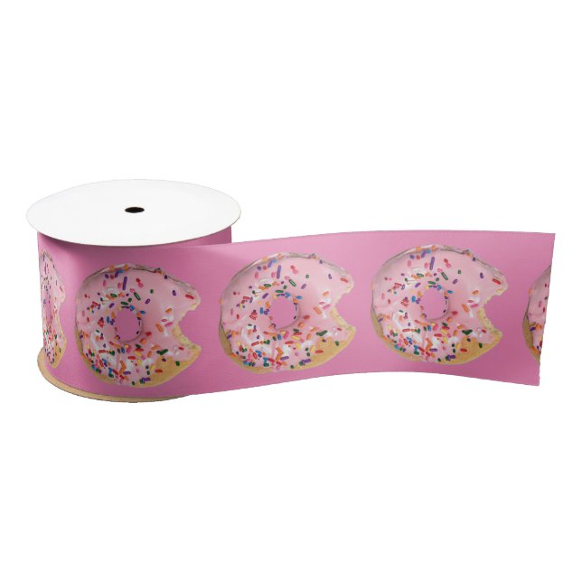 Pink Icing Doughnut Satin Ribbon (Spool)