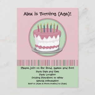 Pink Icing Girl's Birthday Party Invitation
