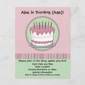 Pink Icing Girl's Birthday Party Invitation