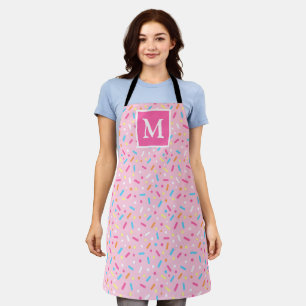 Pink Icing & Multi Colour Doughnut Sprinkles Monog Apron