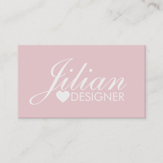 Pink Icon Heart White Salon Makeup Business Card (Front)