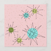 Pink Iconic Atomic Starbursts Invitations