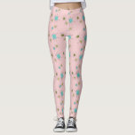 Pink Iconic Atomic Starbursts Leggings<br><div class="desc">This Pink Iconic Atomic Starbursts Leggings pattern features iconic atomic starbursts. That’s right! The old school, First Lady Pink coloured background with gold speckles is the perfect backdrop for the vibrant turquoise, soothing celery, and kitschy pear green coloured circles. The spots of colour are sporadically placed in various sizes with...</div>