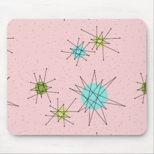 Pink Iconic Atomic Starbursts Mousepad
