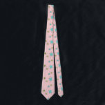 Pink Iconic Atomic Starbursts Necktie<br><div class="desc">This Pink Iconic Atomic Starbursts Necktie pattern features iconic atomic starbursts. That’s right! The old school, First Lady Pink coloured background with gold speckles is the perfect backdrop for the vibrant turquoise, soothing celery, and kitschy pear green coloured circles. The spots of colour are sporadically placed in various sizes with...</div>