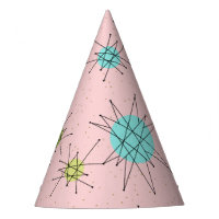 Pink Iconic Atomic Starbursts Party Hat