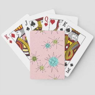 Pink Iconic Atomic Starbursts Playing Cards