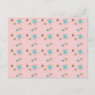 Pink Iconic Atomic Starbursts Postcard