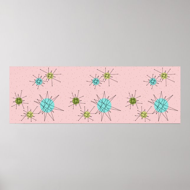 Pink Iconic Atomic Starbursts Poster (Front)