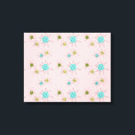 Pink Iconic Atomic Starbursts Stretched Canvas<br><div class="desc">This Pink Iconic Atomic Starbursts Stretched Canvas Print pattern features iconic atomic starbursts. That’s right! The old school, First Lady Pink coloured background with gold speckles is the perfect backdrop for the vibrant turquoise, soothing celery, and kitschy pear green coloured circles. The spots of colour are sporadically placed in various...</div>