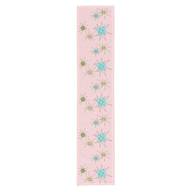 Pink Iconic Atomic Starbursts Table Runner (Front)